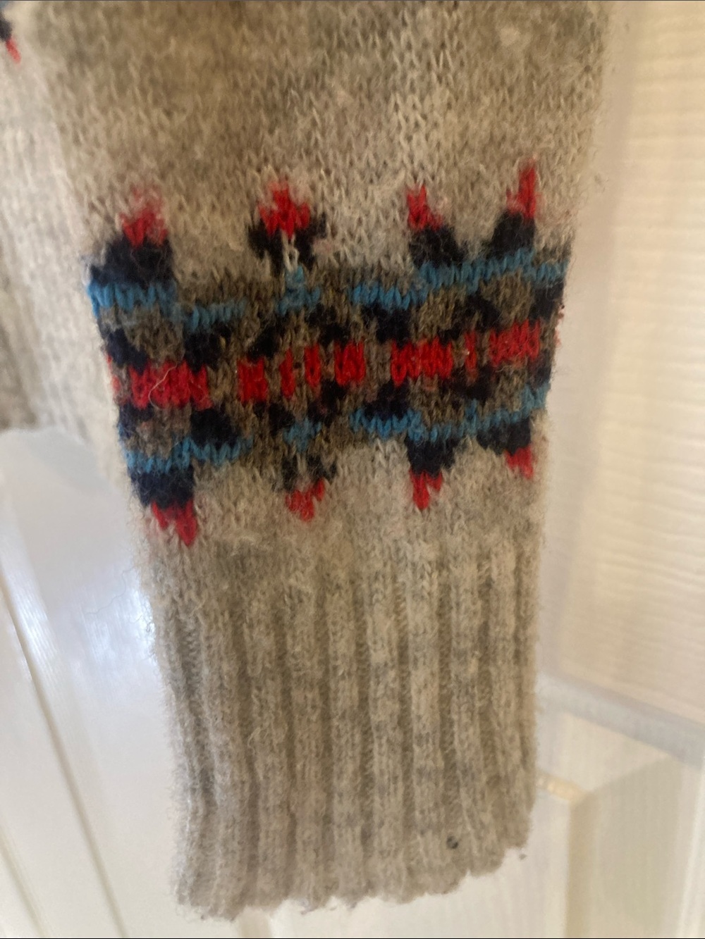 American Eagle Outfitters Women's Gray Fair Isle Crewneck Sweater - Picture 8 of 9